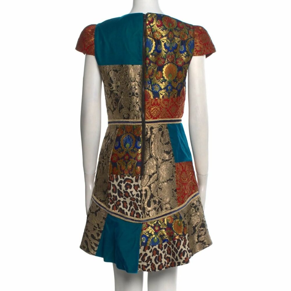 Alice + Olivia Patterned Mini Dress Size: M - Picture 2 of 4